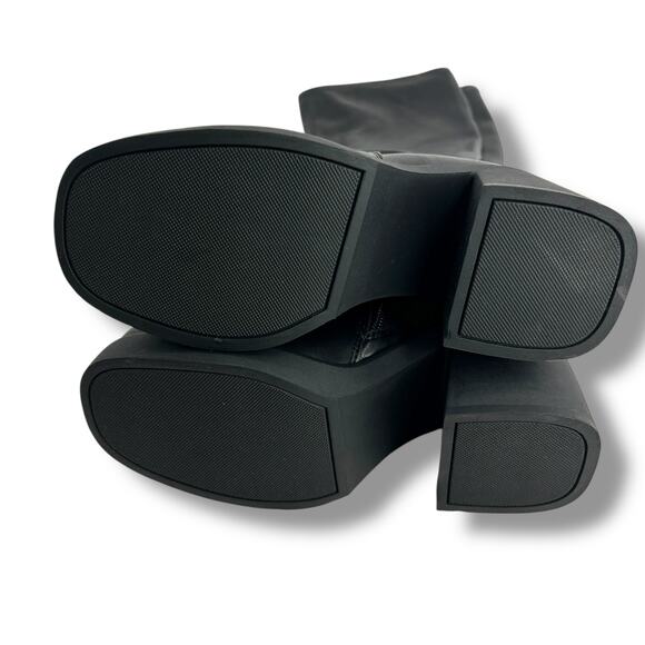 NEW Madden Girl Black Lax Boots Size 5.5 Platform Chunky Tall Stretch Sock Boot - Picture 5 of 8